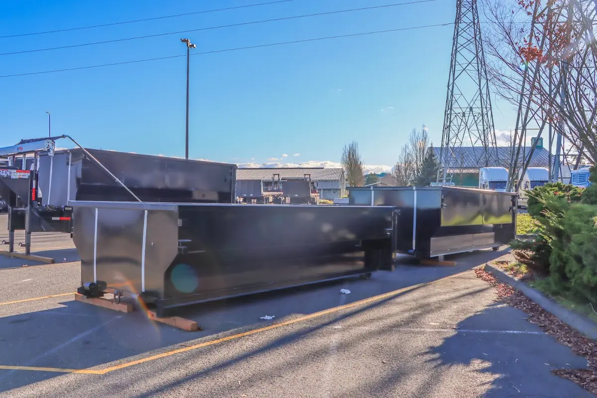 Roll-off dumpster ready for waste disposal at job site for Construction Dumpster Rental in Santa Rosa
